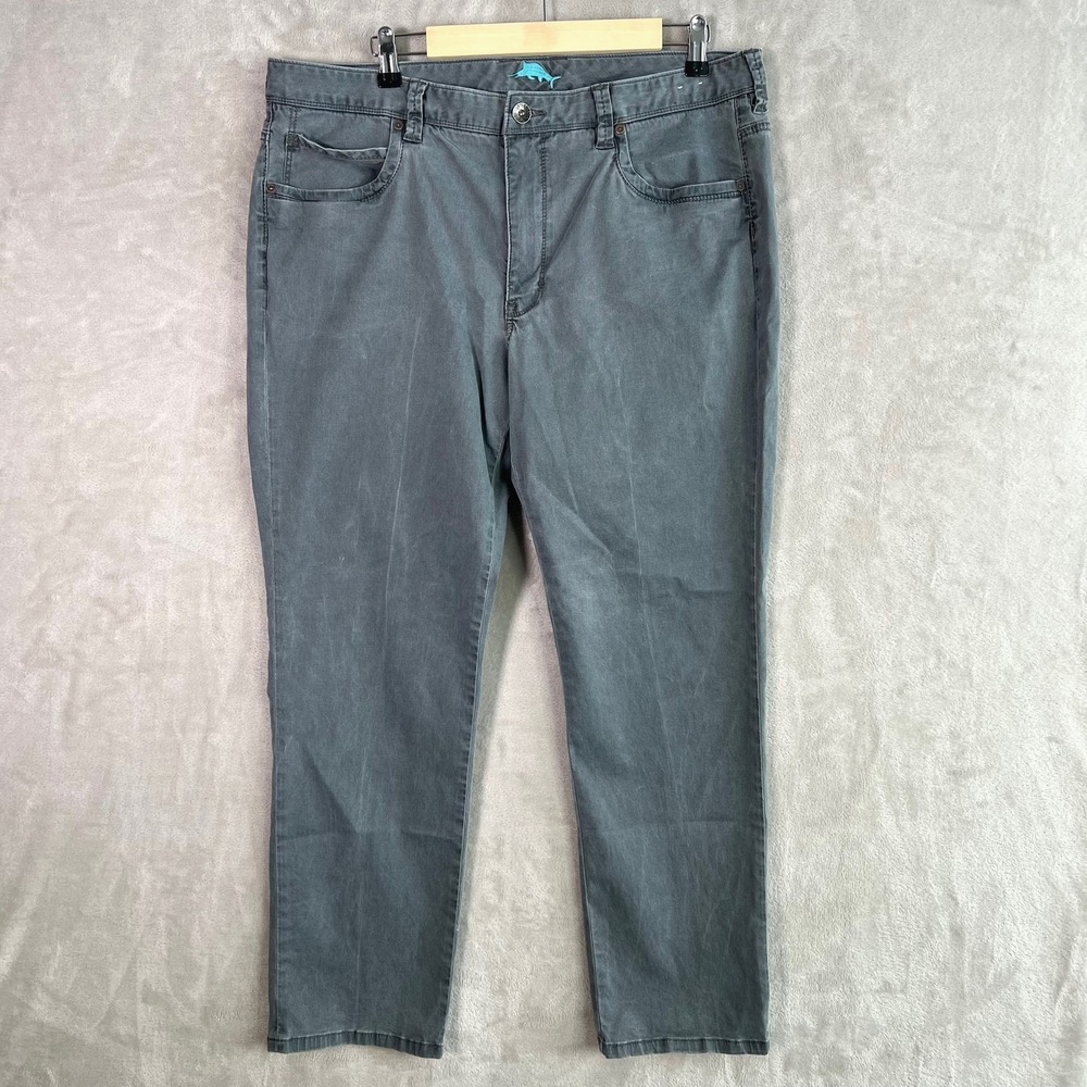 Tommy Bahama Boracay 5 Pocket Pants Mens 38x30 Gray Stretch Casual Resort